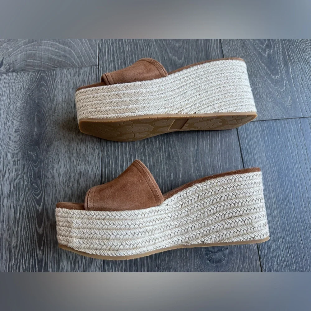 Veronica Beard  Gable Espadrille Platform Wedge Sandal Size 9.5
